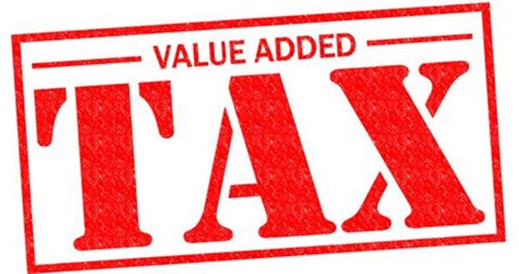 VALUE ADDED TAX red Rubber Stamp over a white background.