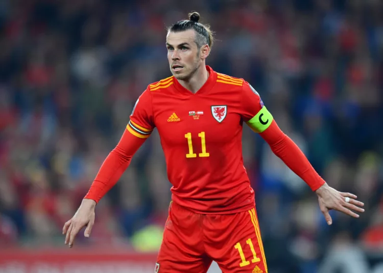 CARDIFF, WALES - MARCH 24: Gareth Bale of Wales looks on during the 2022 FIFA World Cup Qualifier knockout round play-off match between Wales and Austria at Cardiff City Stadium on March 24, 2022 in Cardiff, Wales. (Photo by Dan Mullan/Getty Images)