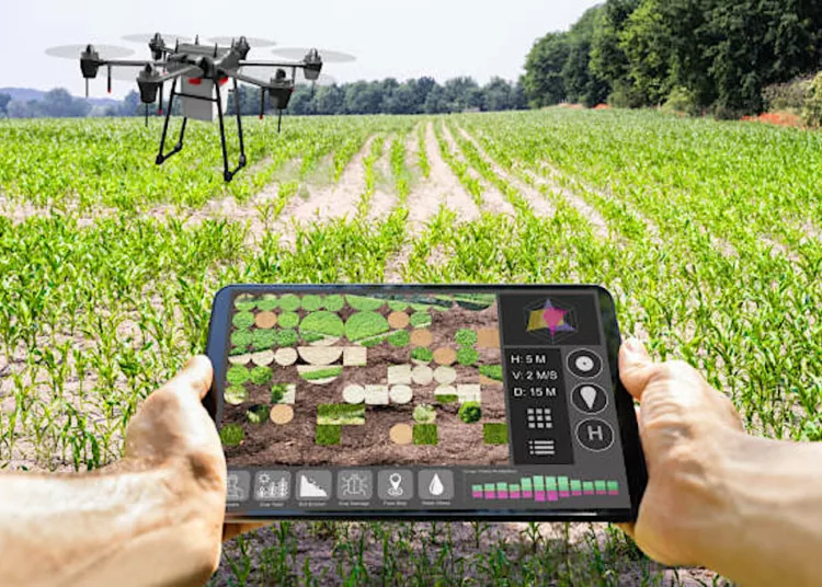 Modern Smart Farming Agriculture Technology At Farm Or Field