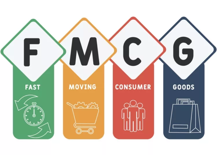 FMCG - Fast Moving Consumer Goods acronym  business concept background. vector illustration concept with keywords and icons. lettering illustration with icons for web banner, flyer, landing page