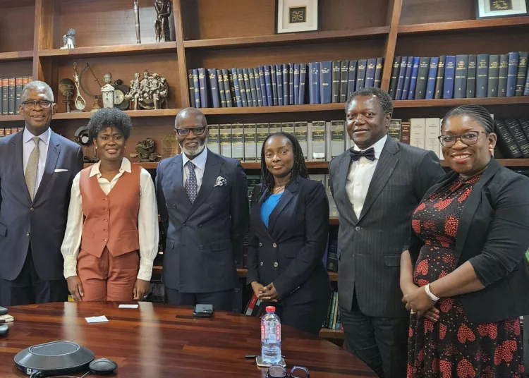 L-R - Olasupo Shasore, SAN (Senior Partner, ALP NG & Co), Nana Adjoa Hackman ( Managing Partner, ALA), Gabby Asare Otchere-Darko (Senior Partner & Co-founder ALA), Atinuke Odofin (Managing Partner, ALP NG & Co), Uyi Giwa-Osagie (Partner, ALP NG & Co) and Bukky Adewolu (Partner, ALP-Professional Services Limited Nigeria), during the signing of the Strategic Partnership Agreement between The ALP International Practice Group  & Africa Legal Associates in Accra, Ghana.